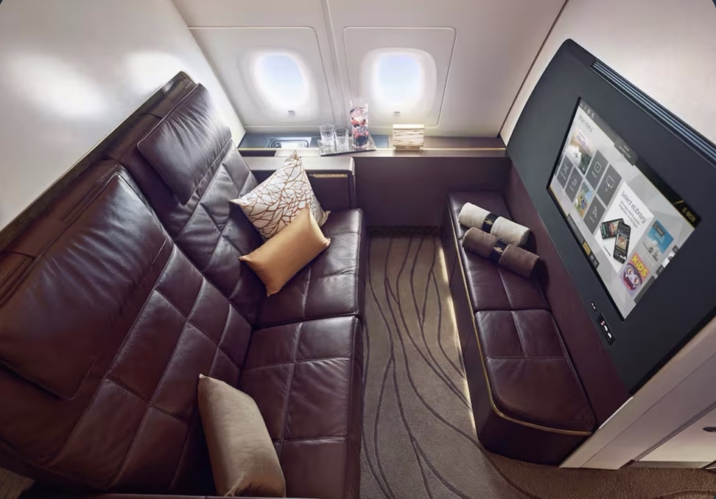 Etihad Airways A380 The Residence living room overhead