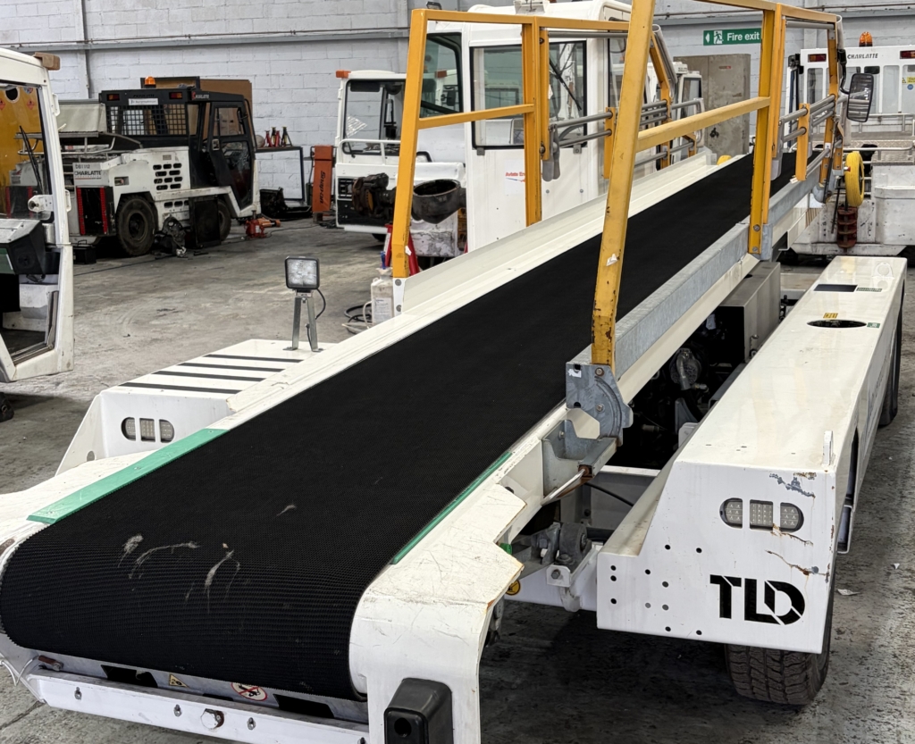 GSE belt loader at Bournemouth Airport