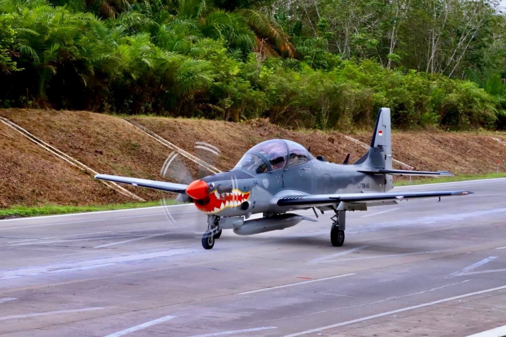 Indonesian Air Force (TNI AU) fighter aircraft, the EMB-314 Super Tucano