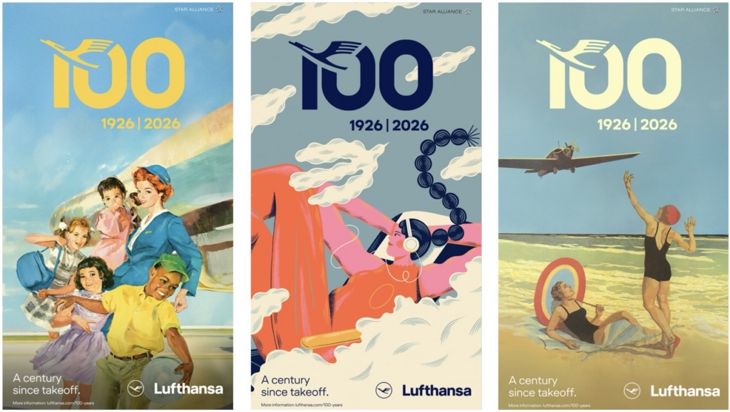 Lufthansa 100 years visual campaign