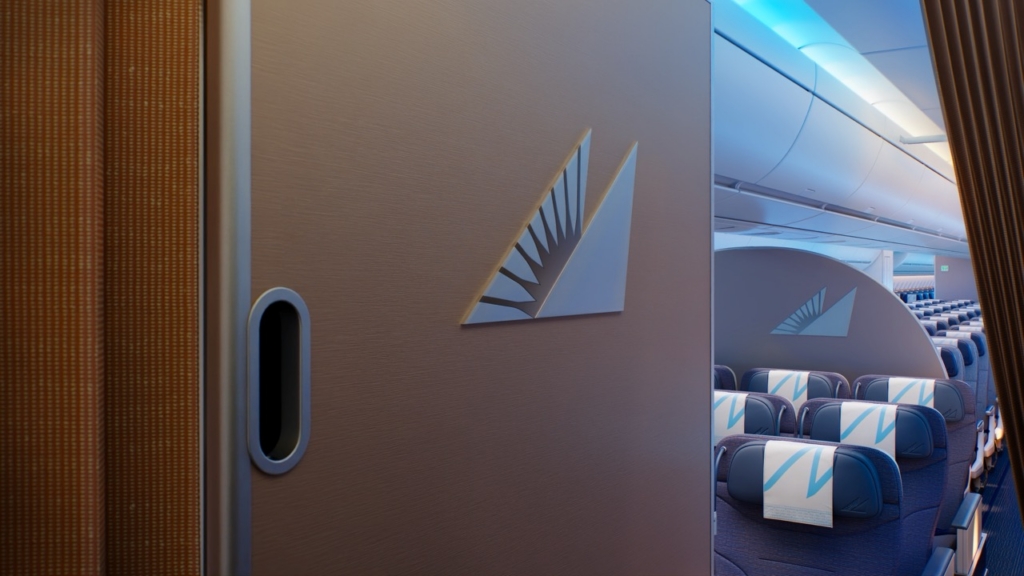 Philippine Airlines logo in brushed silver on the Airbus A350-1000