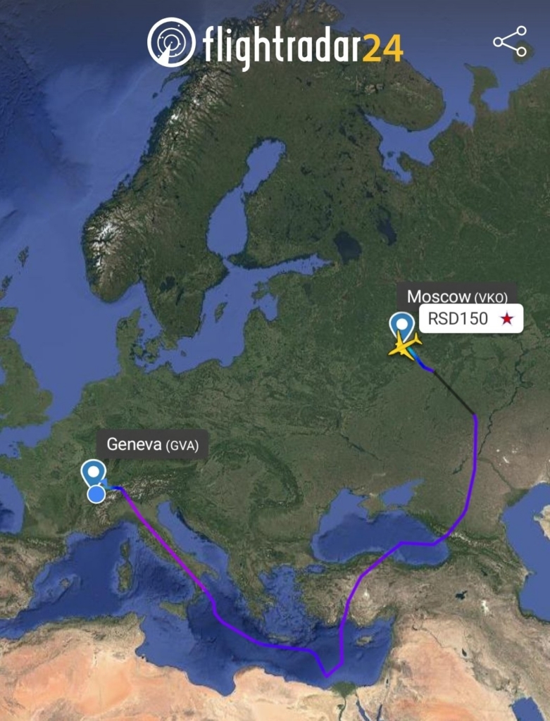Russian Il-96-300 flight path