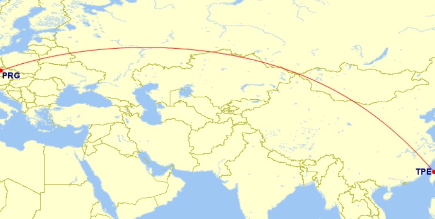 STARLUX TPE-PRG route