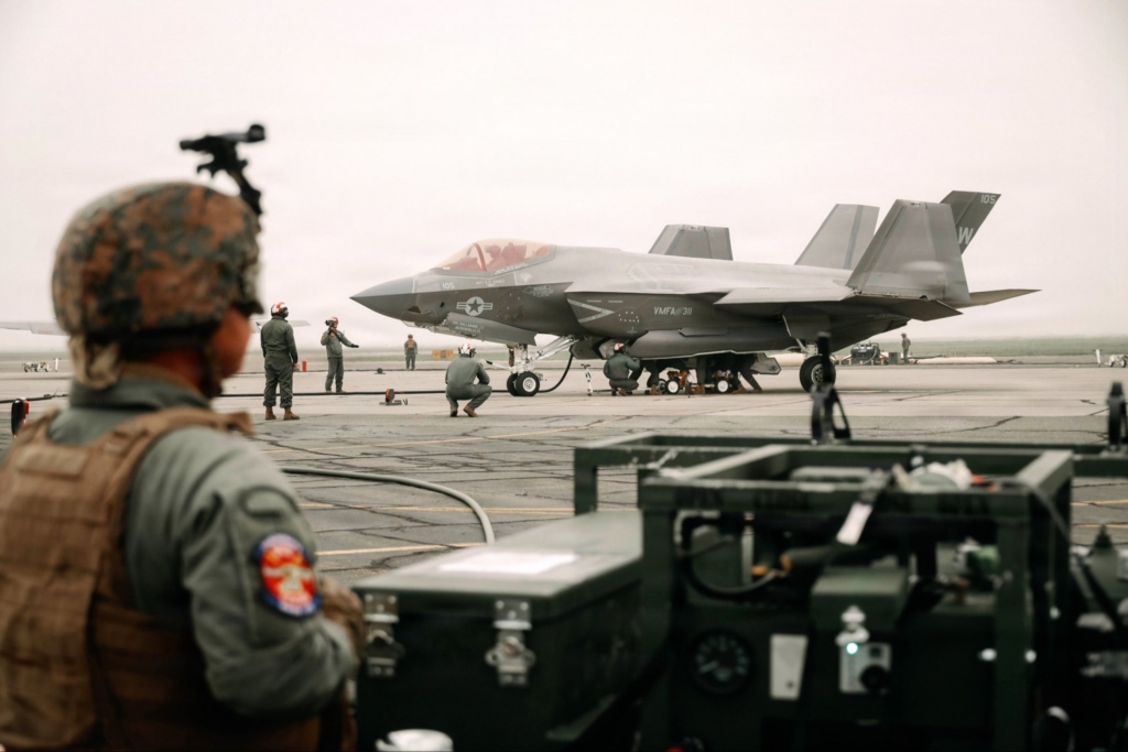 US Marine Corps F-35 during exercise Steel Knight 25