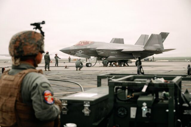 US Marine Corps F-35 during exercise Steel Knight 25