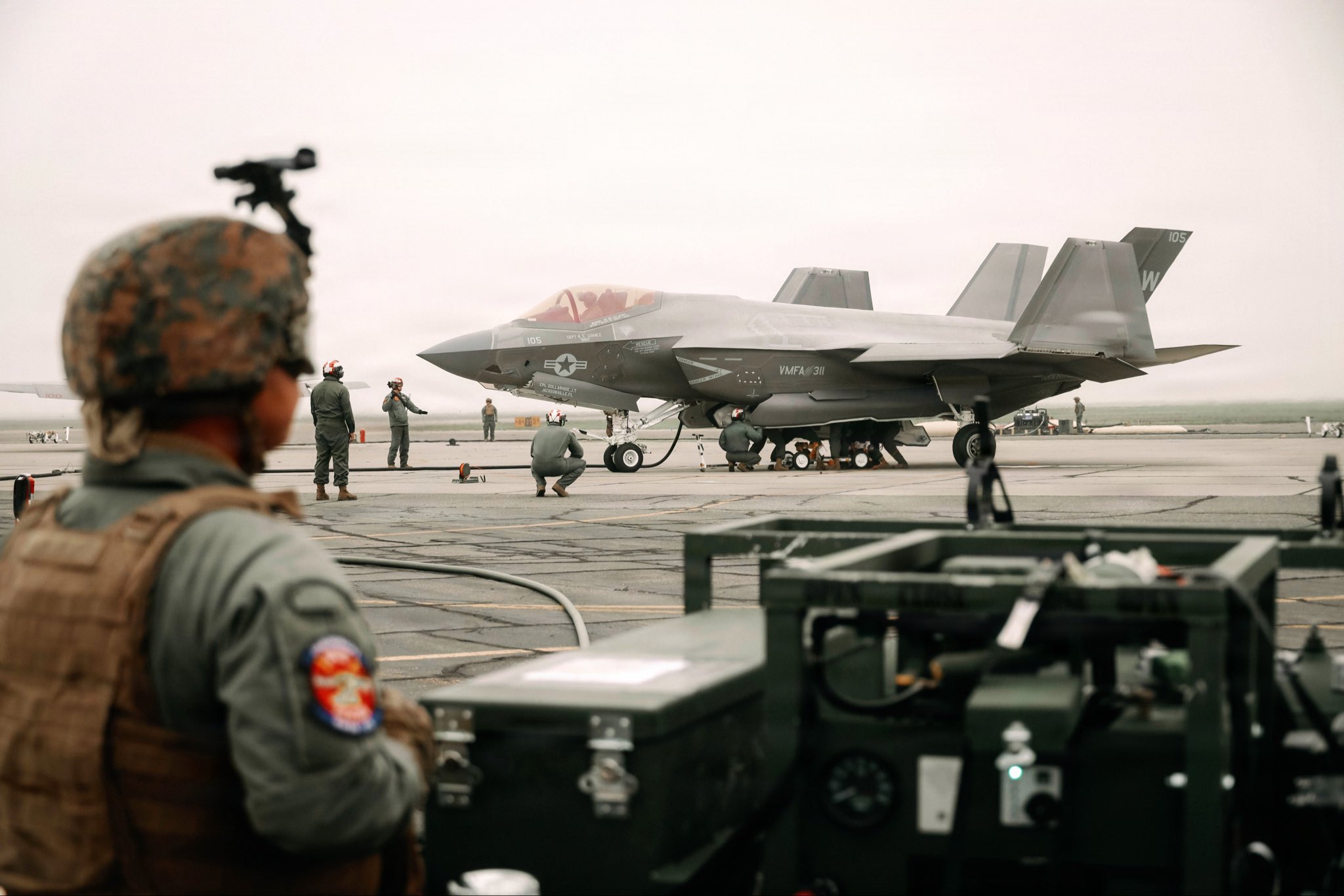 US Marine Corps F-35 during exercise Steel Knight 25