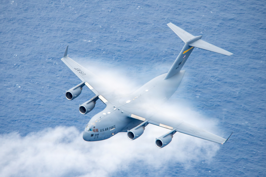 A C-17A from the USAF's 204th Airlift Squadron conducts a training mission off the coast of Hawaii on 5 January 2026. Image: US ANG/Senior Master Sgt Mysti Bicoy