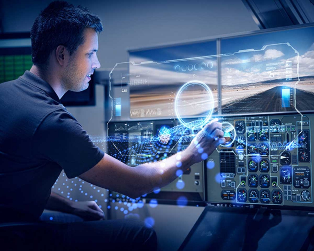 VR flight simulation