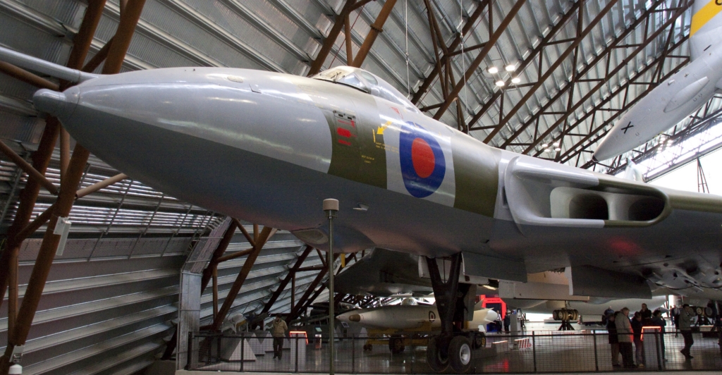 Avro Vulcan B2 (serial XM598) on internal display at the Royal Air Force Museum Cosford in Shropshire on 15 April 2009. Image: Wikimedia Commons/Tony Hisgett