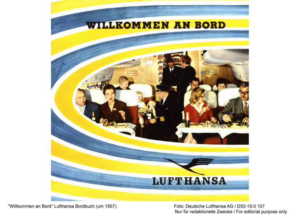 "Willkommen an Bord" Lufthansa Bordbuch (um 1957).

Foto: Deutsche Lufthansa AG / 1957 

D53-15-0107