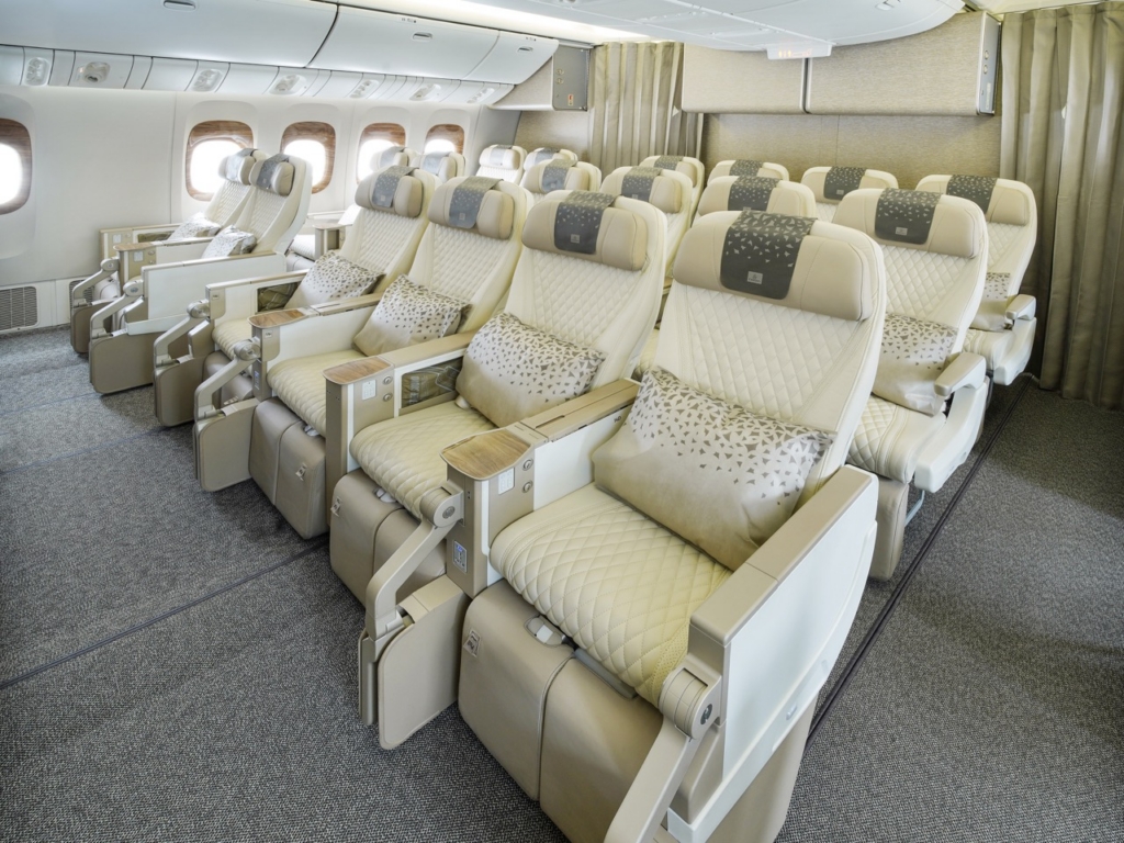 Emirates premium economy cabin Airbus A380