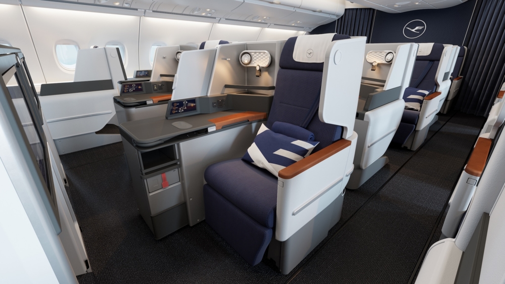 Lufthansa retrofitted Airbus A380 business class cabin
