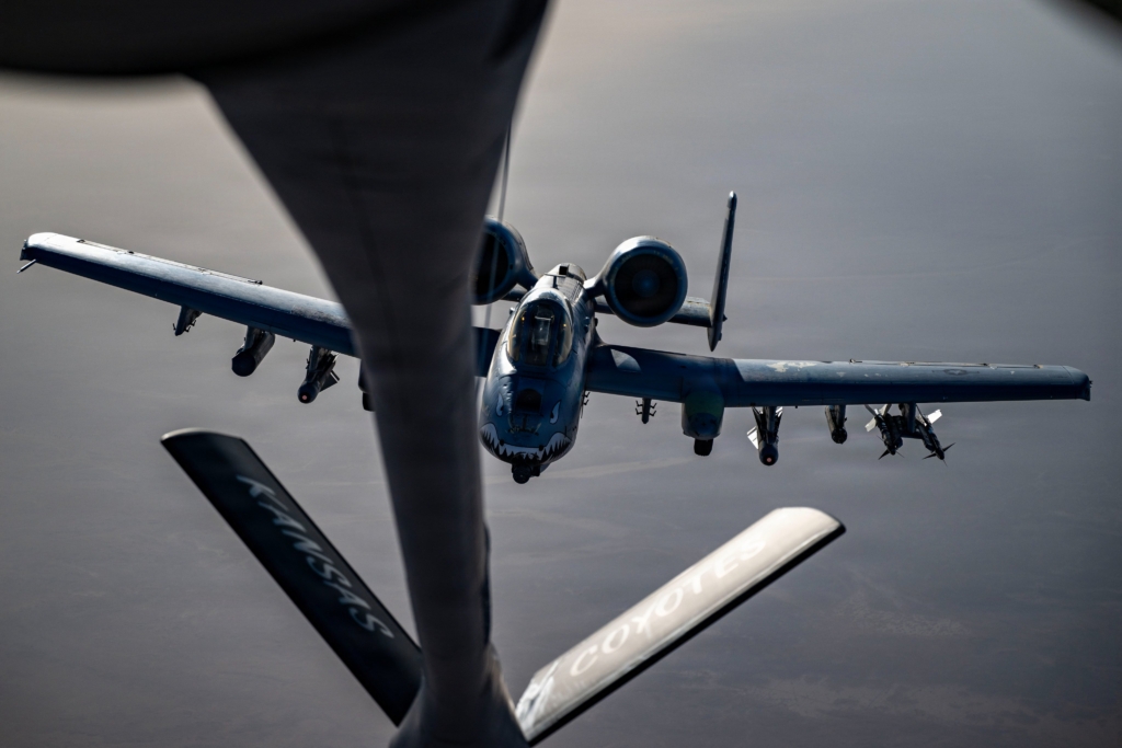 This USAF-operated A-10C was seen equipped with two AGM-65 Maverick anti-ship missiles, two APWKS II laser-guided rocket pods and a pair of AIM-9M Sidewinder short-range air-to-air missiles during a mission in support of Operation Epic Fury in February 2026. Image: US CENTCOM