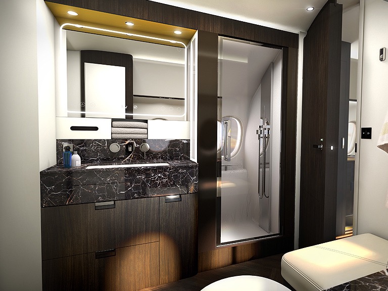 Dassault Falcon 10X shower