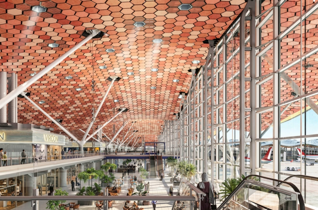 Casablanca Airport new terminal interior shopping