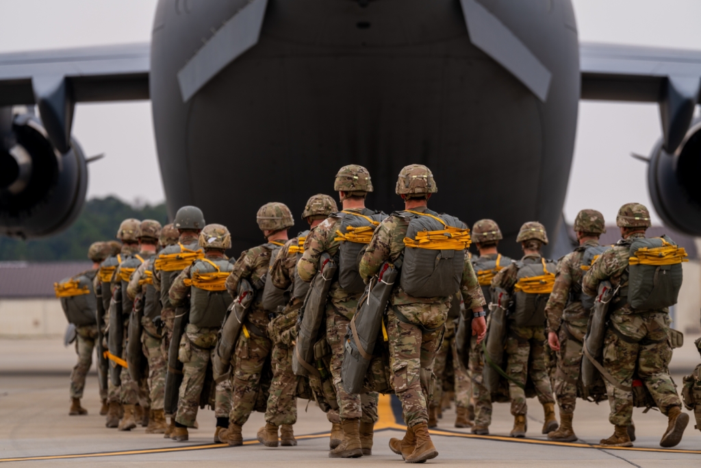 82nd Airborne Division boarding an aircraft