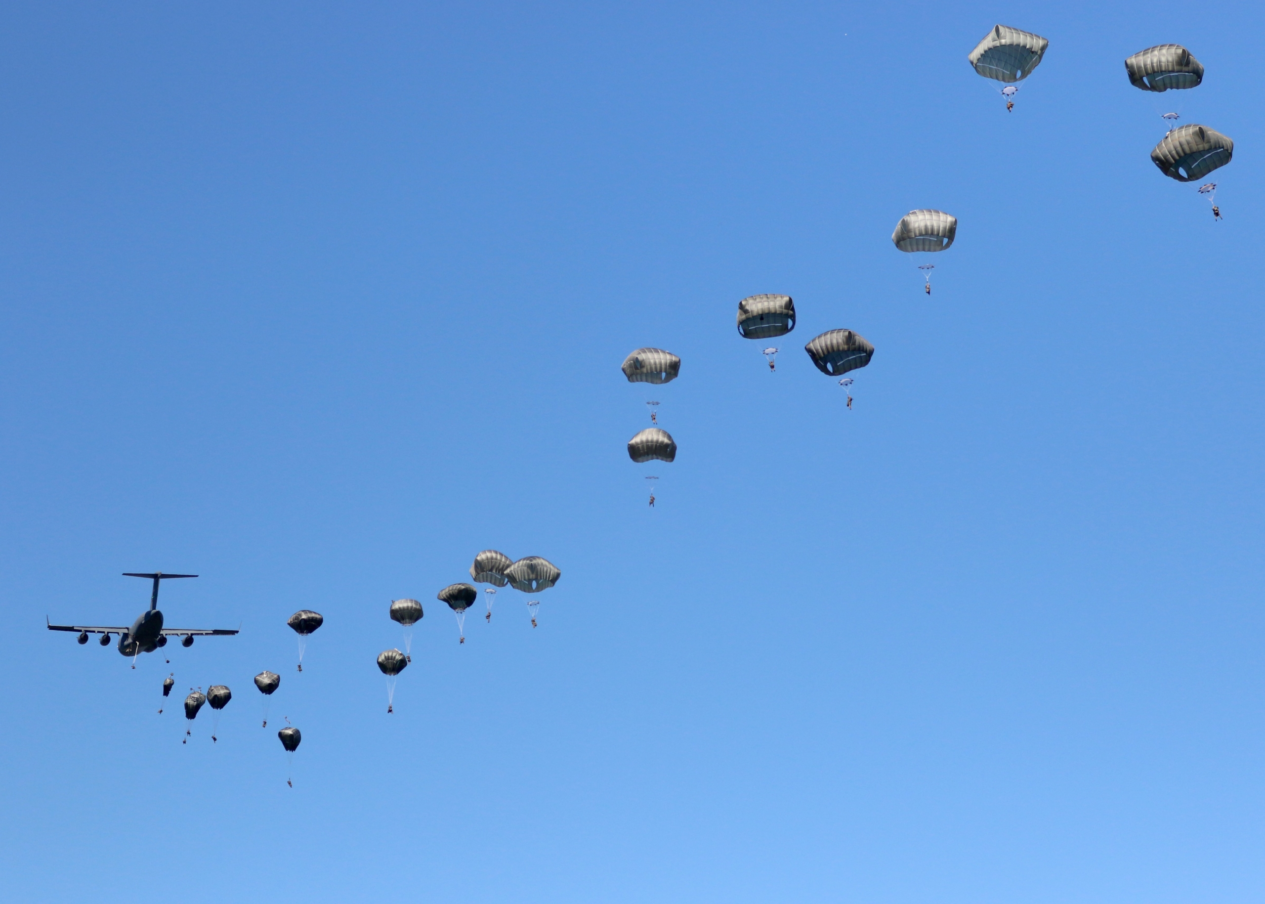 82nd Airborne Division doing a parachute drop