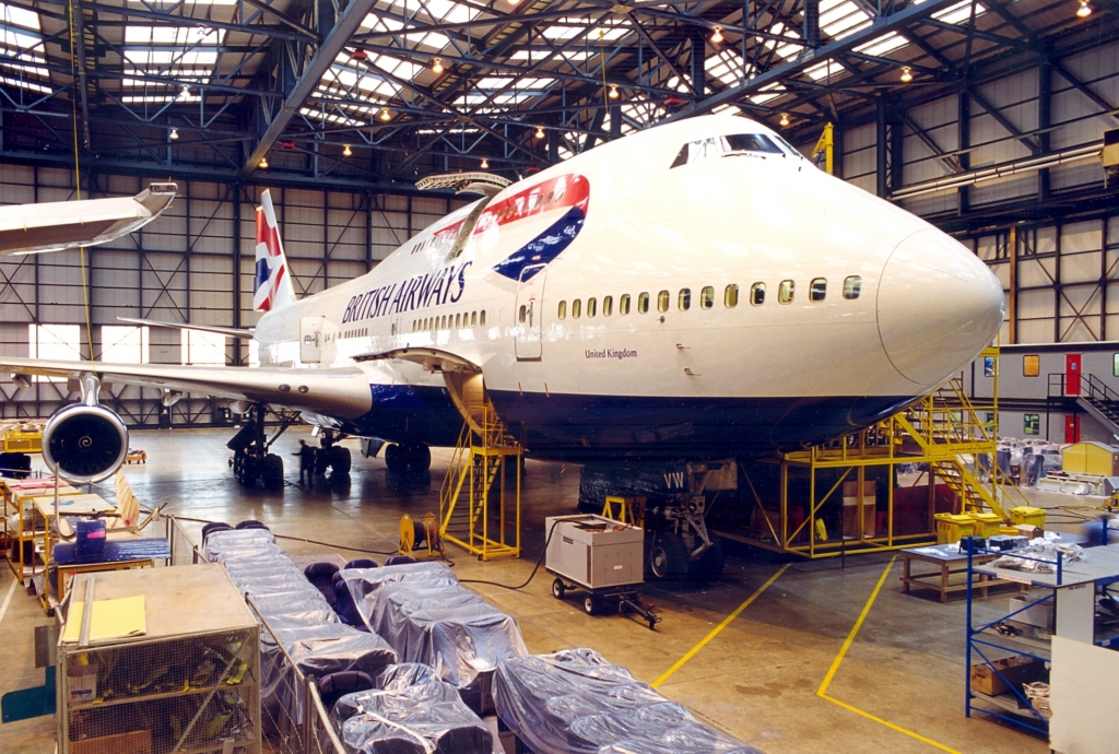 British Airways Boeing 747 at CBG