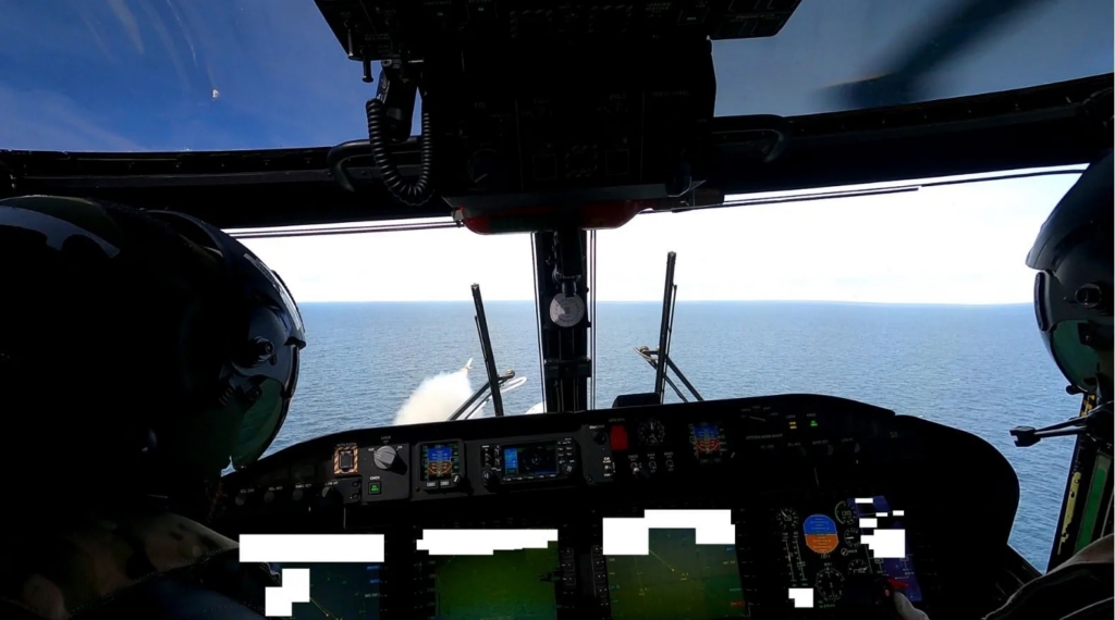 Royal Navy Martlet Firing from Aw159 wildcat helicopter