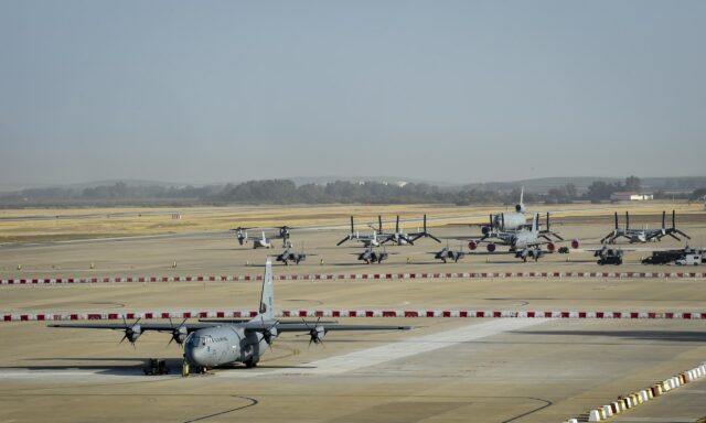 Moron Air Base in Spain with US Aircraft