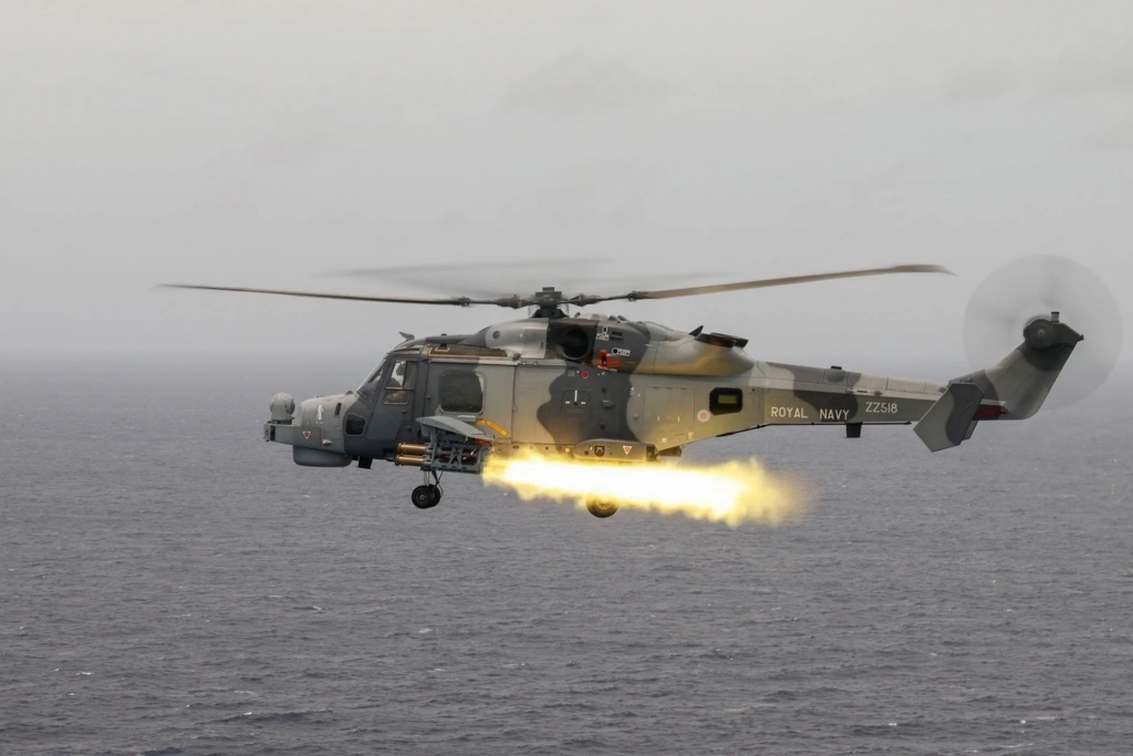 Royal Navy AW159 Wildcat tests Thales Martlet missile