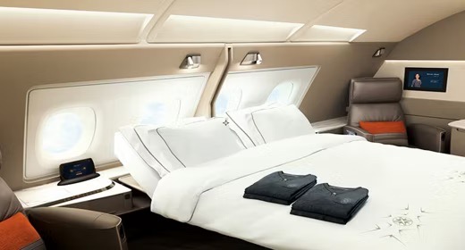 Singapore Airlines A380 first suite double bed