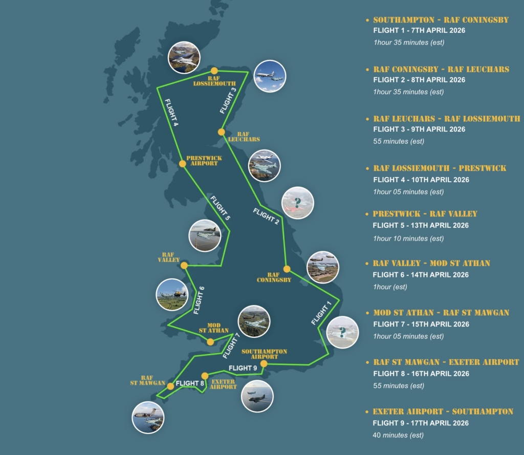 Spitfire UK tour for 90th anniversary