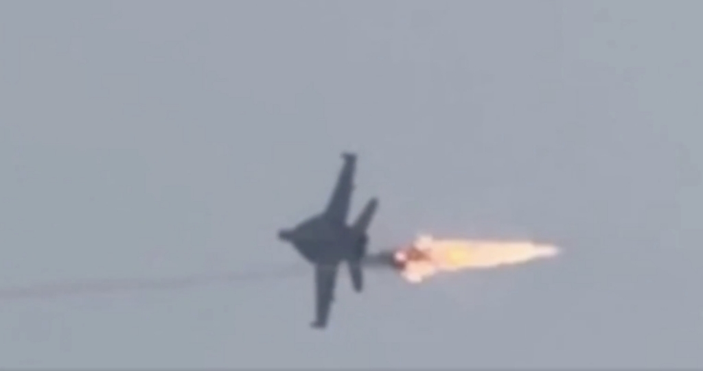 US F/A-18 shot by Iranian missile