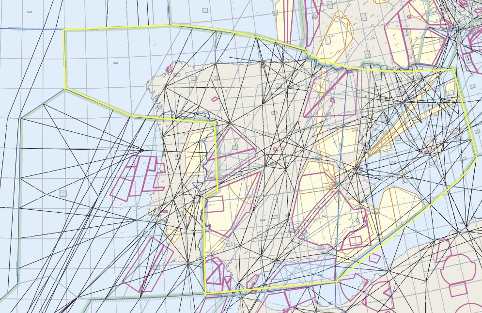 Spanish airspace mapped