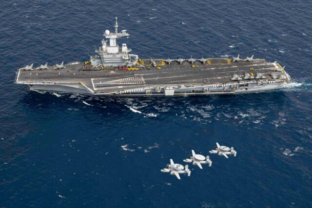 E-2C Hawkeye of Frech Navy Flotille 4F on Charles de Gaulle