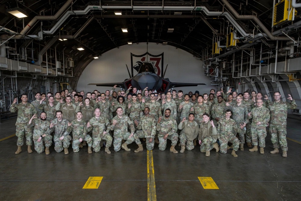 US Air Force personnel with F-35A at Misawa in Japan