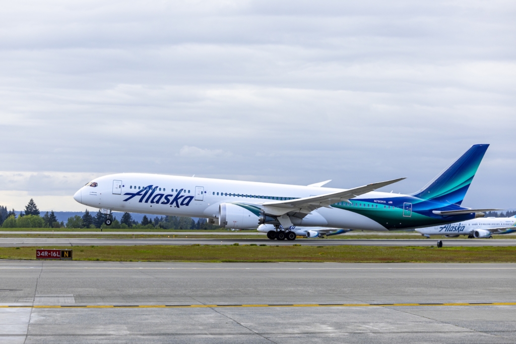 April 28, 2026; SeaTac, Wash.; Flight crew for the Alaska Airlines inaugural flight #180 to Rome (FCO) from Seattle.