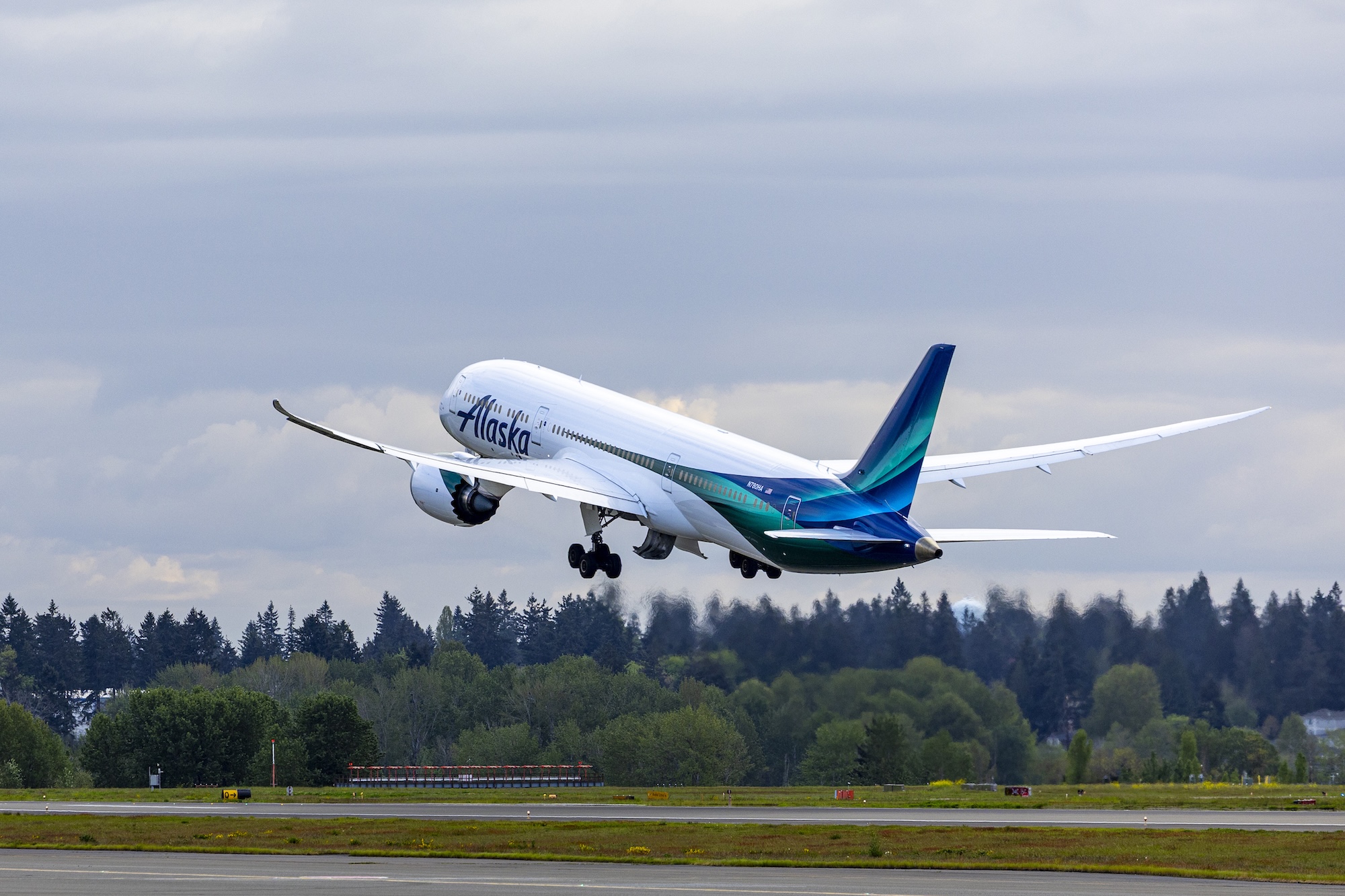 April 28, 2026; SeaTac, Wash.; Flight crew for the Alaska Airlines inaugural flight #180 to Rome (FCO) from Seattle.