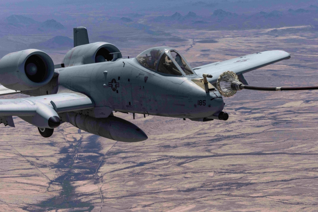 A-10 Warthog gets aerial refuelling via probe-and-drogue
