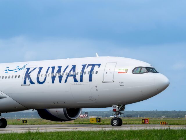 Kuwait Airways Airbus A330 neo is taxiing at MXP Milano Malpensa international airport