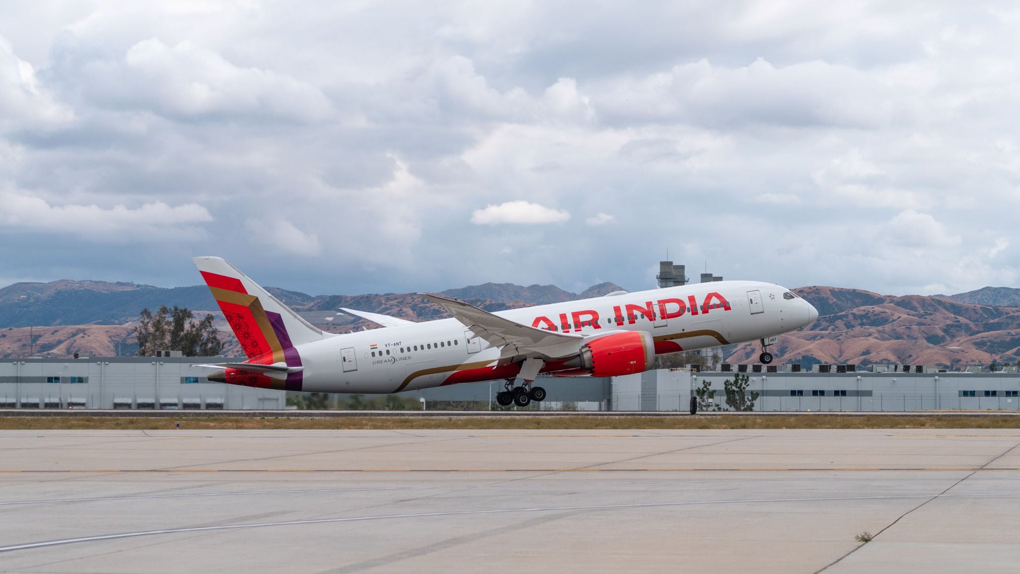 Air India retrofitted Boeing 787-8 takes off