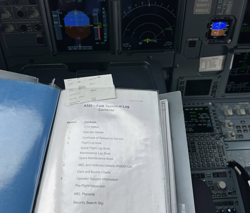 Cockpit pilot checklist