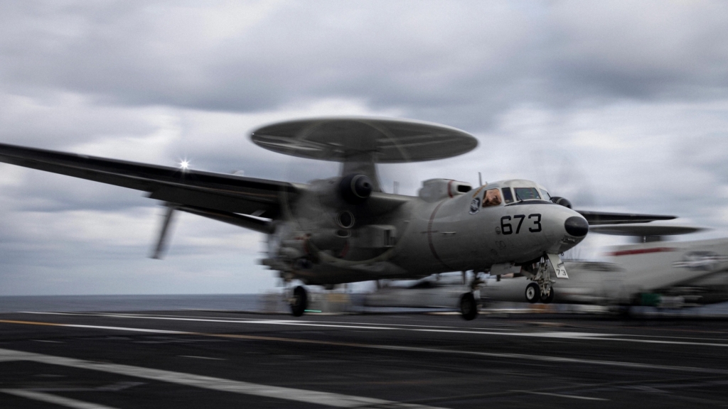 Title
E-2D Hawkeye landing on the USS Gerald R. Ford aircraft carrier