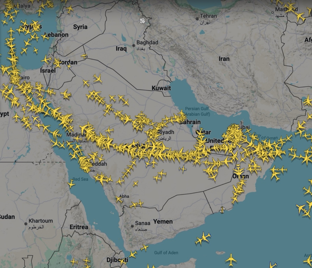 Screenshot FlightRadar24 