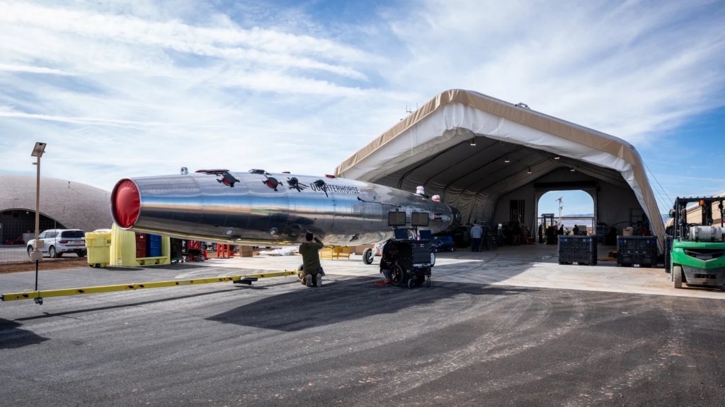 Hermeus Quarterhorse arriving at Spaceport