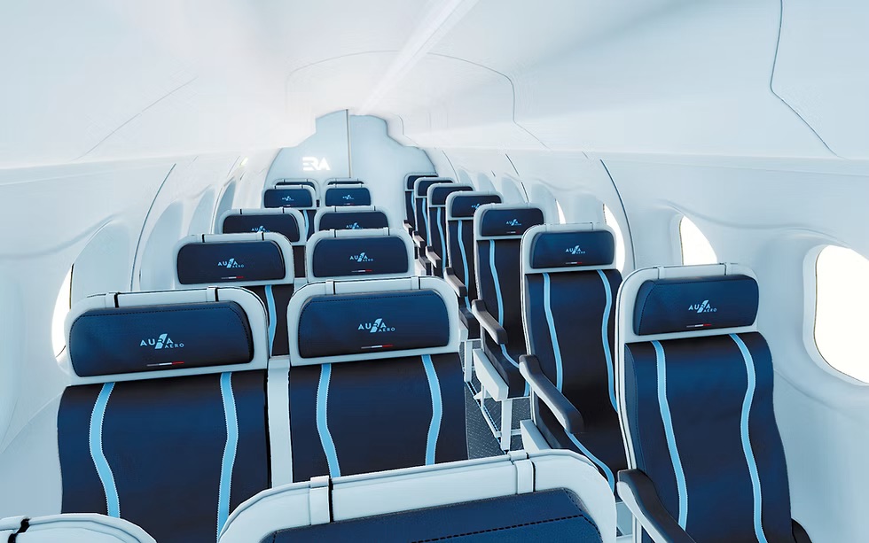 Inside the Aura Aero Era hybrid electric aircraft cabin