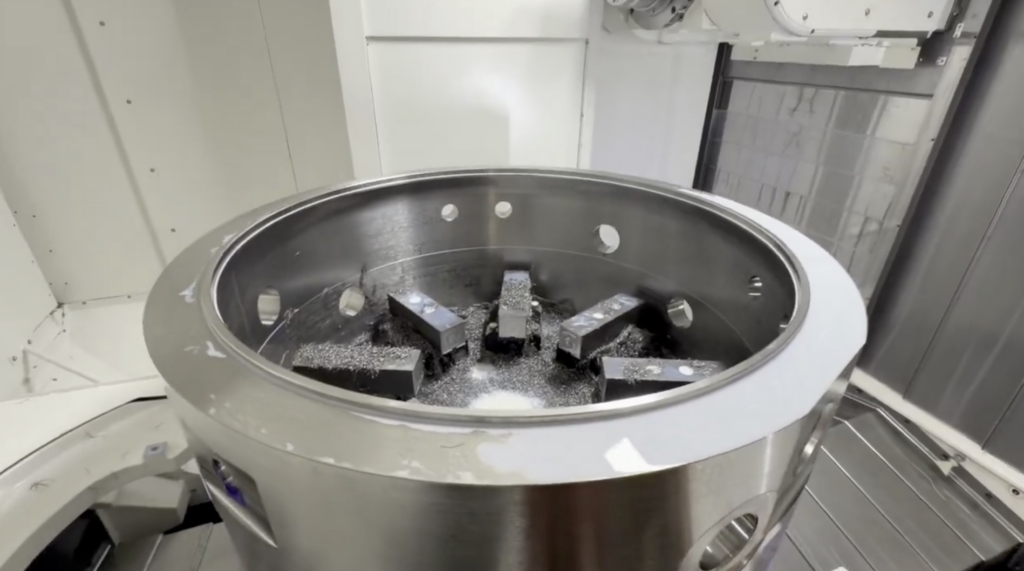 Milled engine component at Boom Superfactory