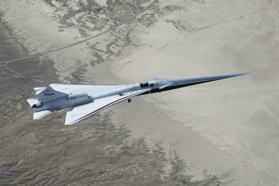 After being paused due to a vehicle system warning, flight testing of NASA's experimental X-59 low-boom flight demonstrator resumed on 26 March 2026. Image: NASA