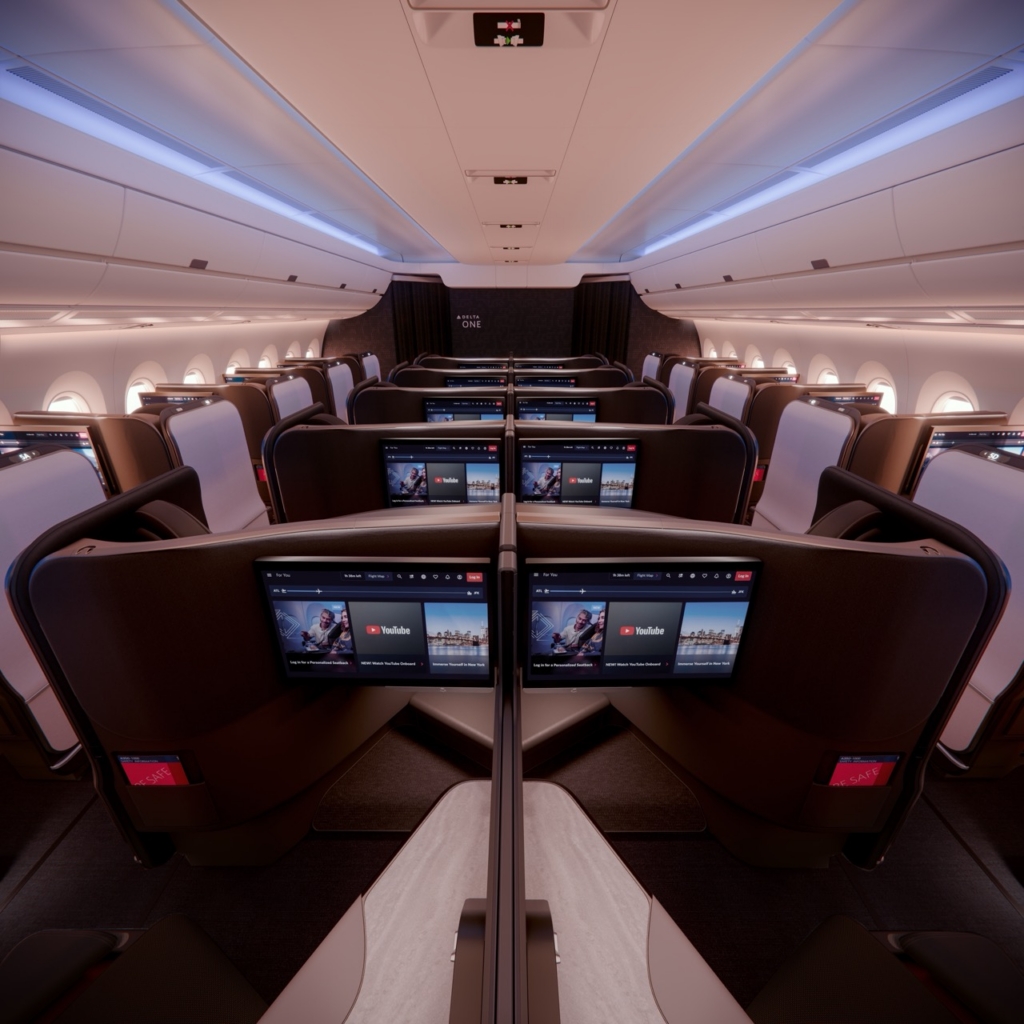 Delta One cabin layout on Airbus A350-1000