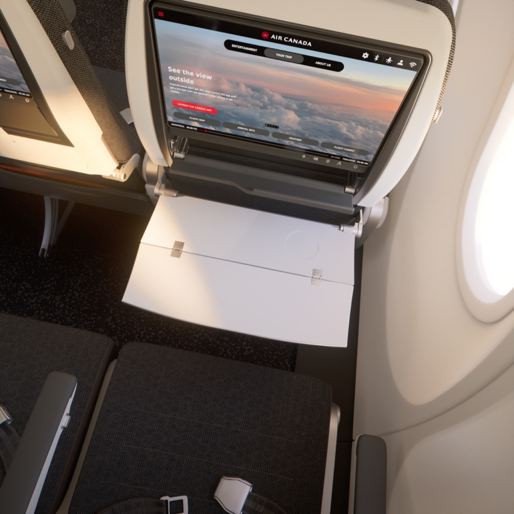 Air Canada A321XLR economy class screens
