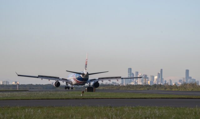 Malaysia Airlines aircraft at Brisbane Airport.