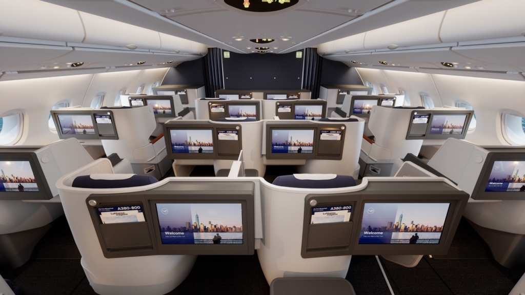 Lufthansa new A380 business class cabin