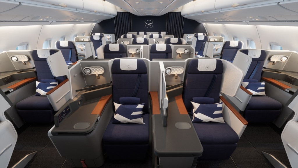 Lufthansa new A380 business class cabin 