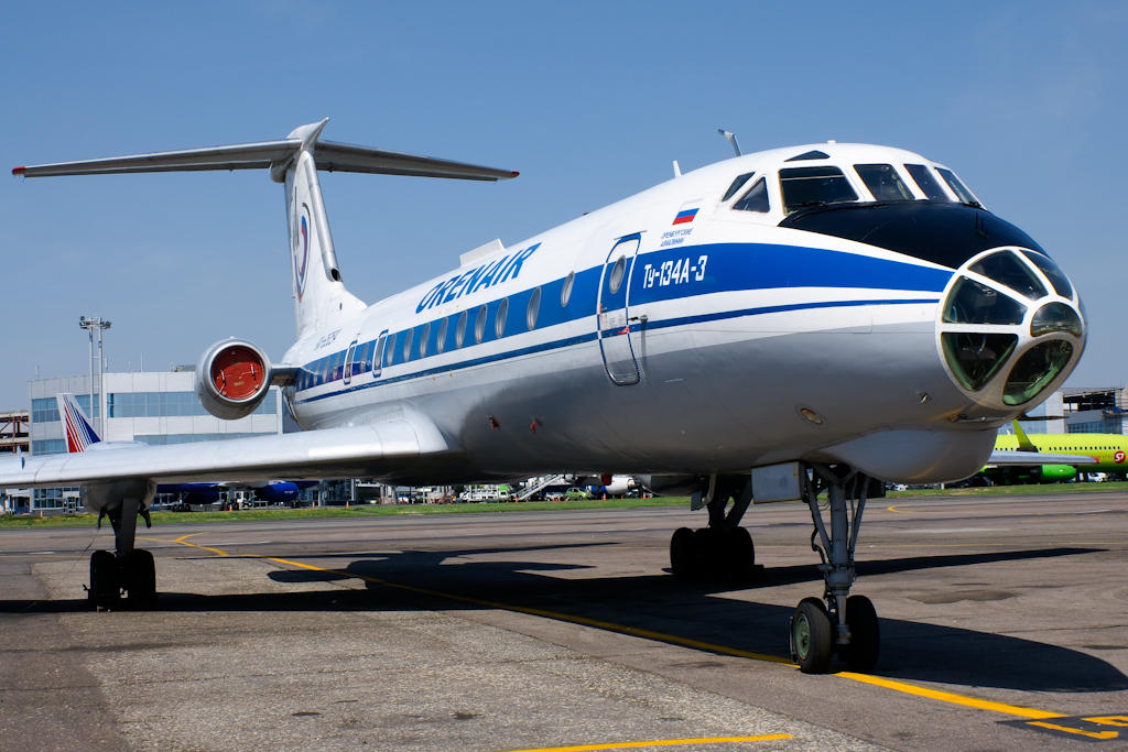 The Tu-134 with a glass nose