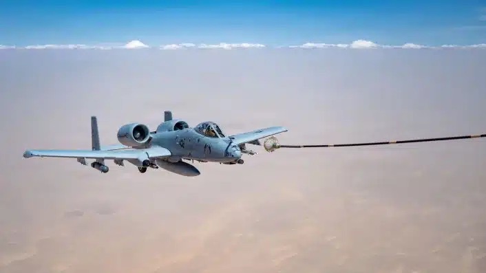 A-10 aerial refuelling and EW pods in middle east